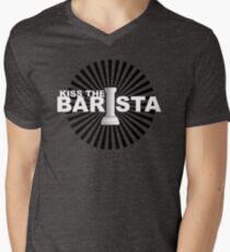 Kiss the barista Men's V-Neck T-Shirt