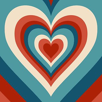 Retro 70s Hearts Pattern Sticker for Sale by ind3finite