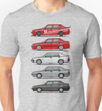 Stack of Alfa Romeo 75 Tipo 161, 162B Milanos Unisex T-Shirt