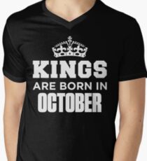 Kings Are Born In October Men's V-Neck T-Shirt