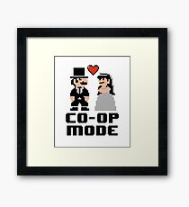 Co-op Mode - Newly Wed Gamer Couple Framed Print