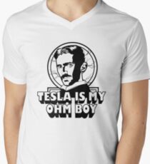 Tesla Is My Ohm Boy Men's V-Neck T-Shirt