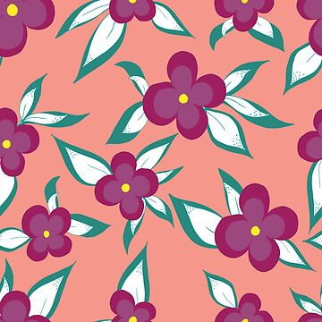 seamless floral pattern on white background Poster