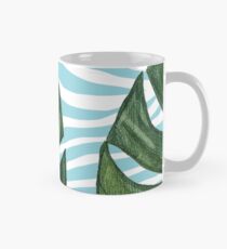Tropisches Aquarell-Schweizer Käse-Blatt und Zebra Tasse