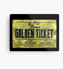 Willy Wonka goldenes Ticket Metalldruck