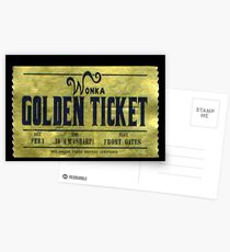 Willy Wonka goldenes Ticket Postkarten