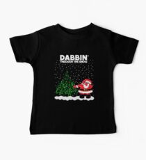 Cute Funny Dabbin' Through the Snow Baby Tee