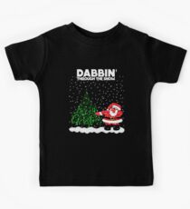 Cute Funny Dabbin' Through the Snow Kids Tee