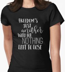 Janis Joplin Music Lyrics Quotes Typography - Freedom Women's Fitted T-Shirt