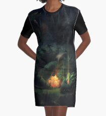 Bed Time Dragon Graphic T-Shirt Dress