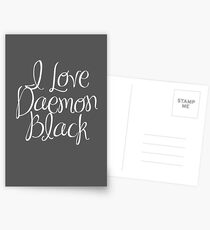 I Love Daemon Black Script Postcards