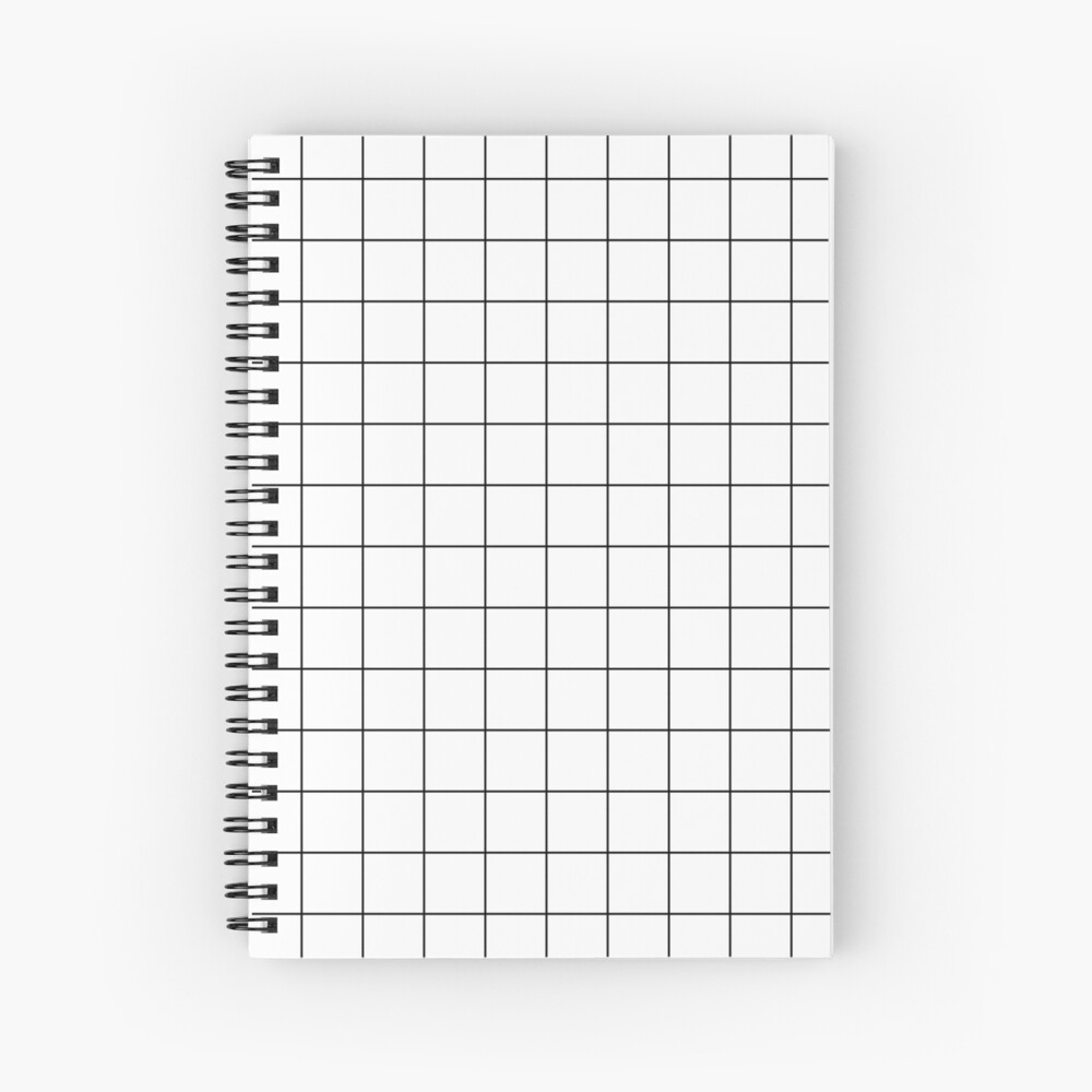 graph paper grid black lines on white spiral notebook by