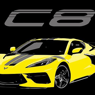 Artwork thumbnail, 2021 2022 Corvette C8 Accelerate Yellow  by FromThe8Tees