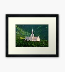 Bountiful Utah Temple - Summer Sunset 30x20 Framed Print