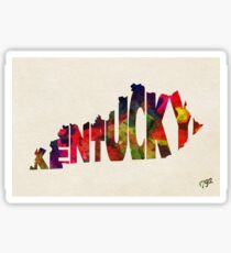 Kentucky Typographic Watercolor Map Sticker