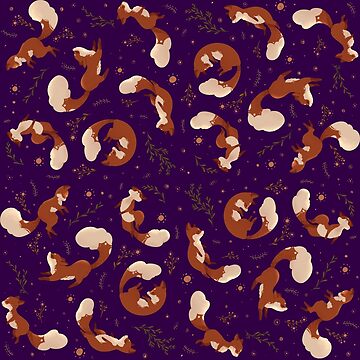 Artwork thumbnail, Fox Purple Pattern by Sandramartins