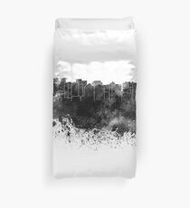 Oakland skyline in black watercolor Duvet Cover