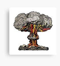 Nuclear explosion radioactive mushroom pop art Metal Print