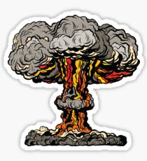 Nuclear explosion radioactive mushroom pop art Sticker