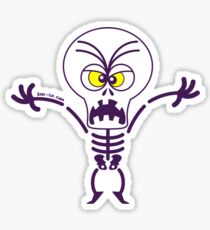 Scary Halloween Skeleton Emoticon Sticker