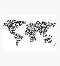 World Map white Photographic Print