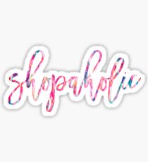 shopaholic, acrylic paint tie dye Sticker