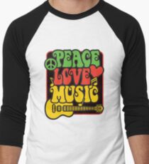Rasta Frieden, Liebe, Musik Baseballshirt für Männer
