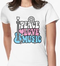 Peace, Love, Music Women's Fitted T-Shirt