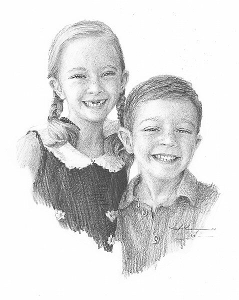 "little brother, big sister drawing" by mike theuer | Redbubble