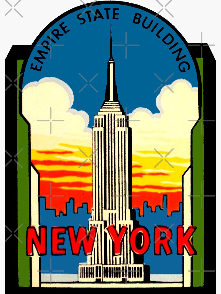 Empire State Building New York City Vintage Travel Decal by hilda74