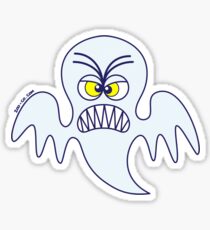 Scary Halloween Ghost Emoticon Sticker