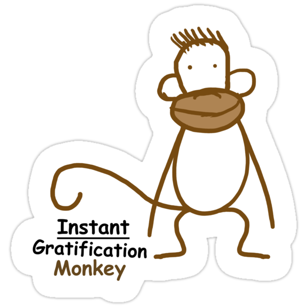 instant gratification monkey plush toy
