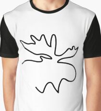 Moose Outline Illustration Graphic T-Shirt