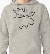 Moose Outline Illustration Pullover Hoodie