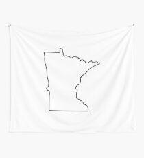 Minnesota Outline Illustration Wall Tapestry