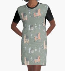 Lazy Llamas Graphic T-Shirt Dress