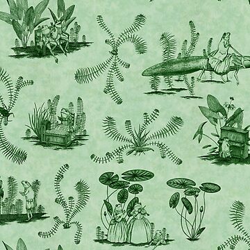 Frog Toile (Green) Shower Curtain for Sale by Vincent Briggs