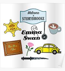 Emma Swan Comic Icons Poster