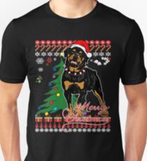 Ugly Christmas Sweater For Rottweiler Dog Lover Xmas Gift - Ladies T Shirt Unisex T-Shirt