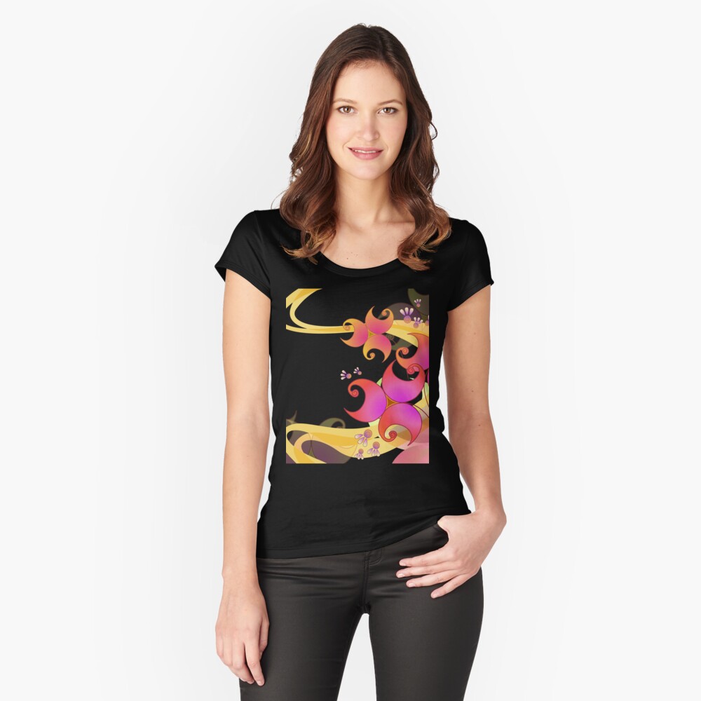 Design Flowers Amazing Womens Fitted Scoop T Shirt By