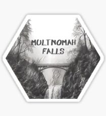 Multnomah falls B&W Sticker