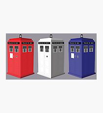 Whovian red, white and blue Photographic Print