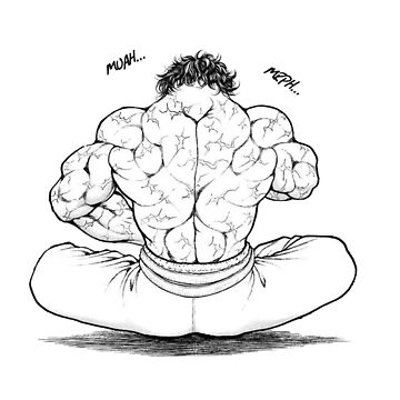 Baki hanma back eating  Sticker by CoconutWater10