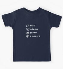 Eat Sleep Game Repeat Kids Tee