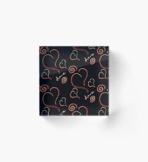 Beautiful Lovely Hearts Acrylic Block