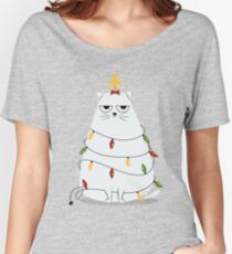 Grumpy Christmas Cat Women's Relaxed Fit T-Shirt