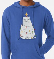 Grumpy Christmas Cat Lightweight Hoodie