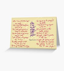The Warning - When I am an old woman I shall wear purple Greeting Card