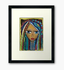 Girl with coloured hair Framed Print