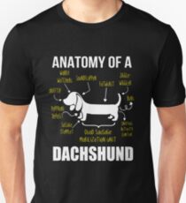 Camiseta unisex Anatomía de un Dachshund